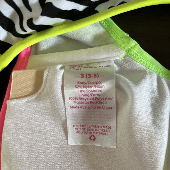 3 For $6 No Boundaries Juniors Small (3-5) Zebra Animal Print Neon Bikini Top - Picture 3 of 4